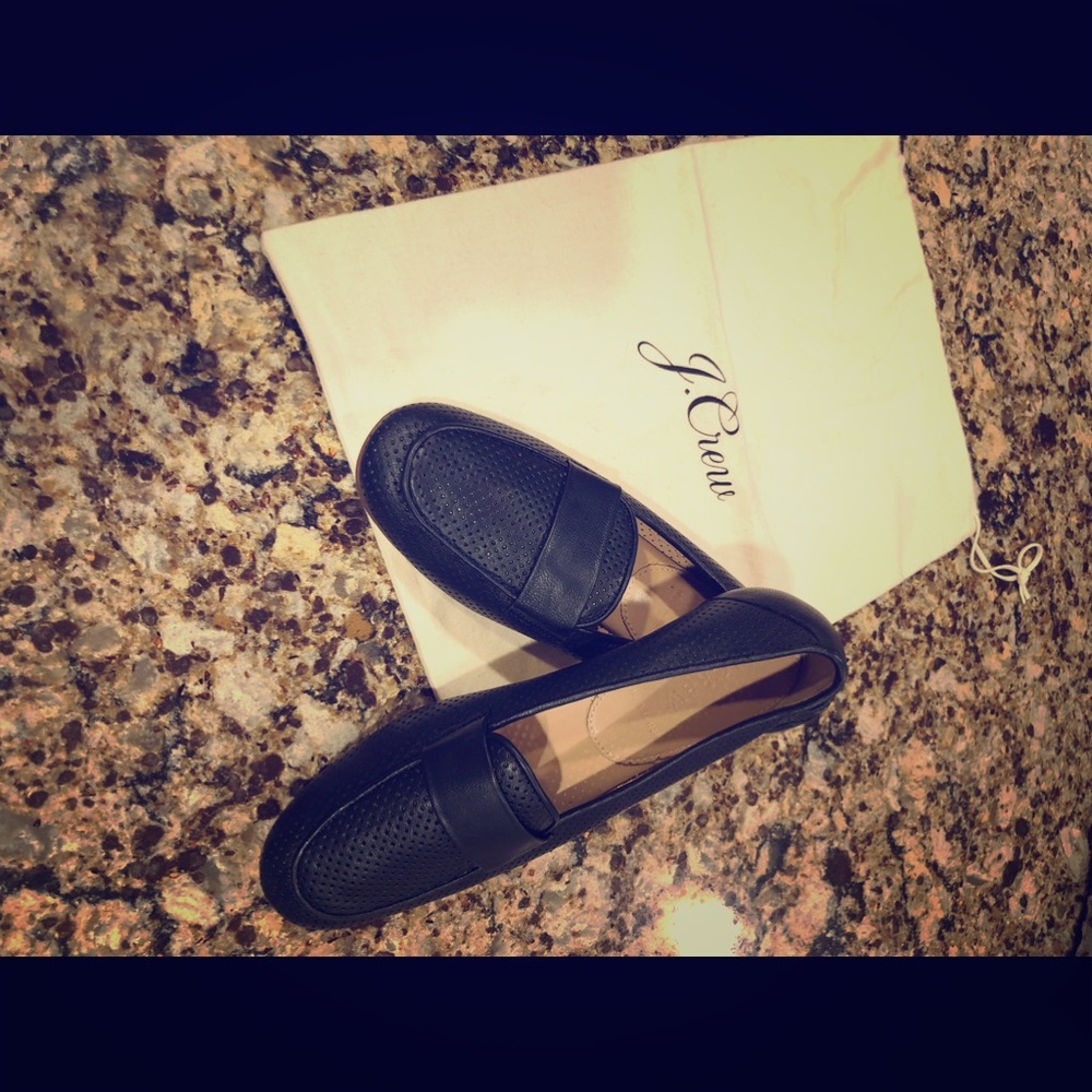 JCrew Navy Loafers sz 7.5 New w/ bag